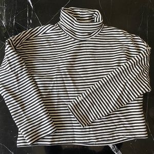 Everlane Black and white striped turtleneck